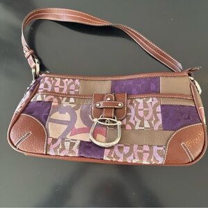 Vintage Etienne aigner purse in multi color canvas and leather w modern shape